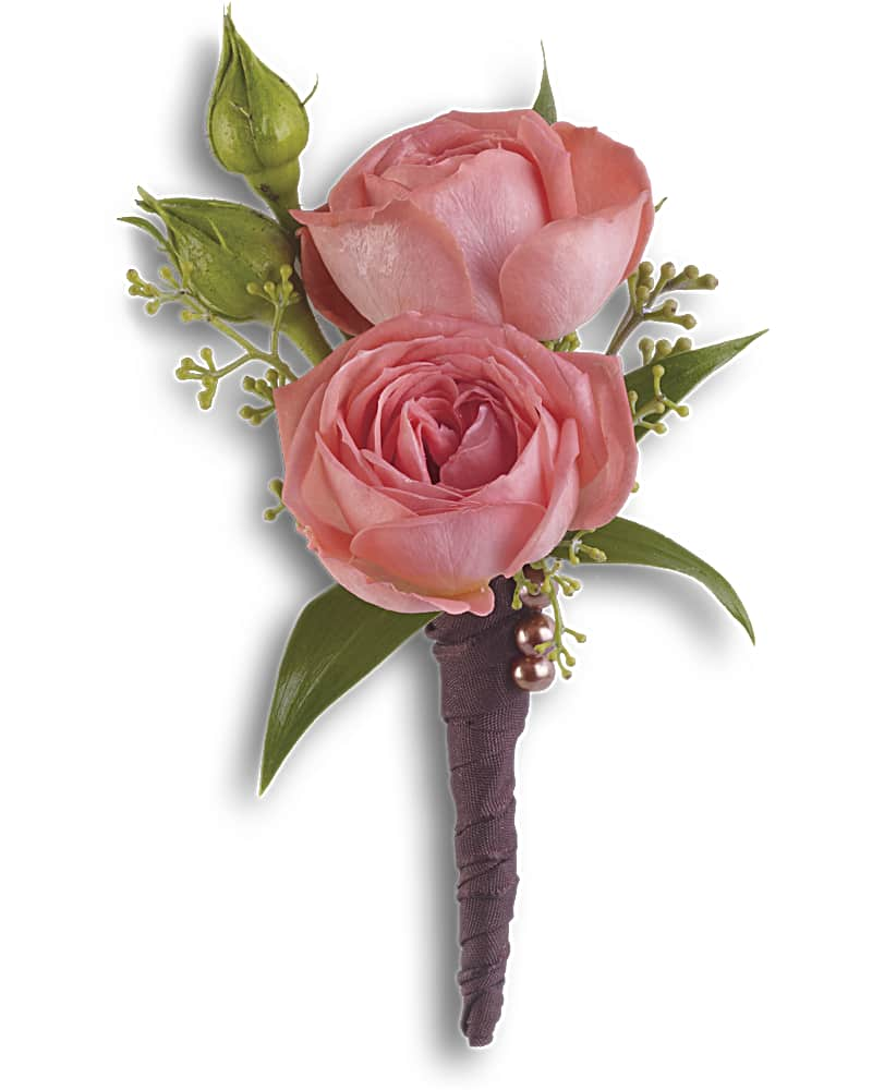 Boutonnière simplicité rose – Fleuriste Savard