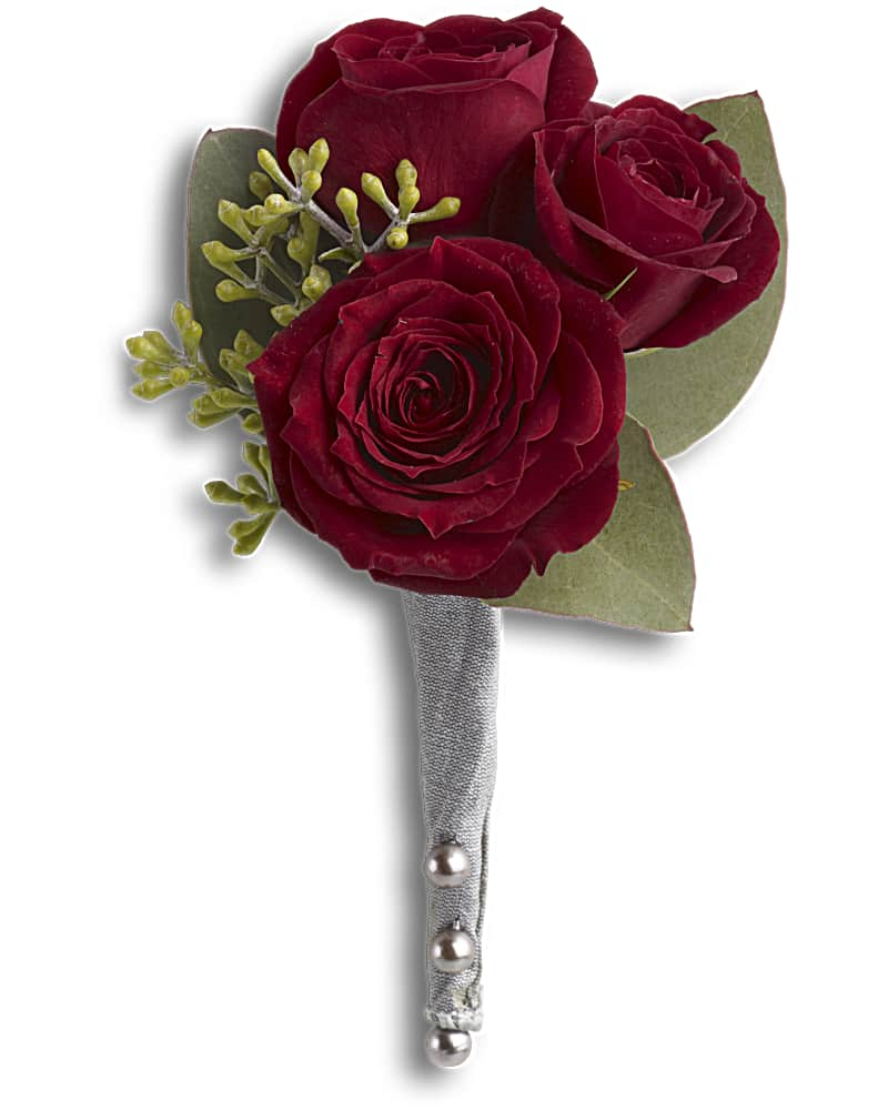 Boutonnière Rose Rouge Du Roi