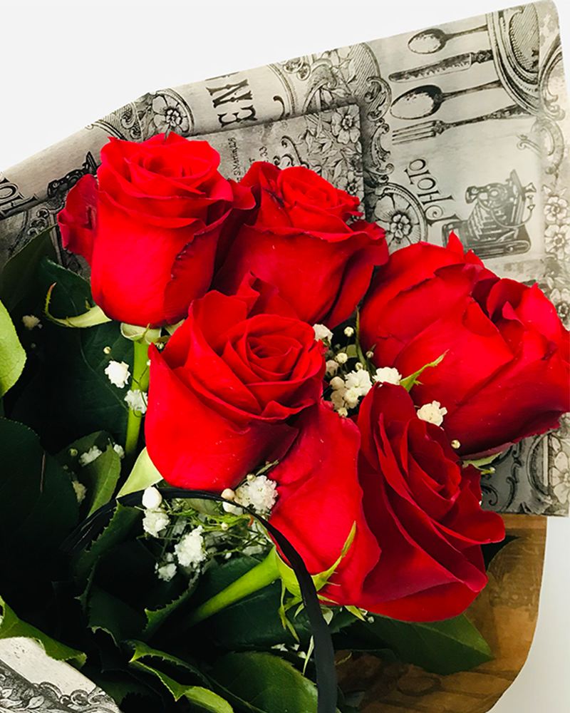 Bouquet 6 Roses Rouges