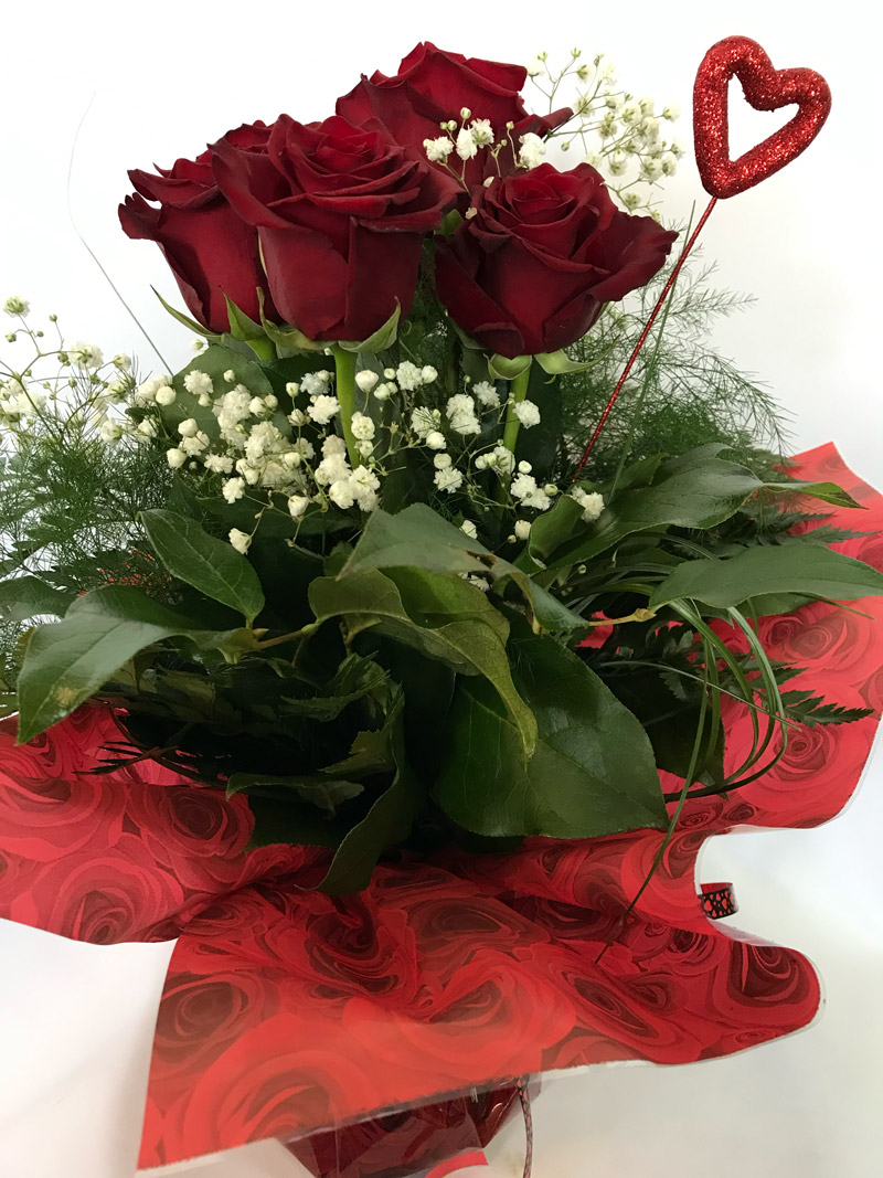 Bouquett’o 6 Roses Rouges